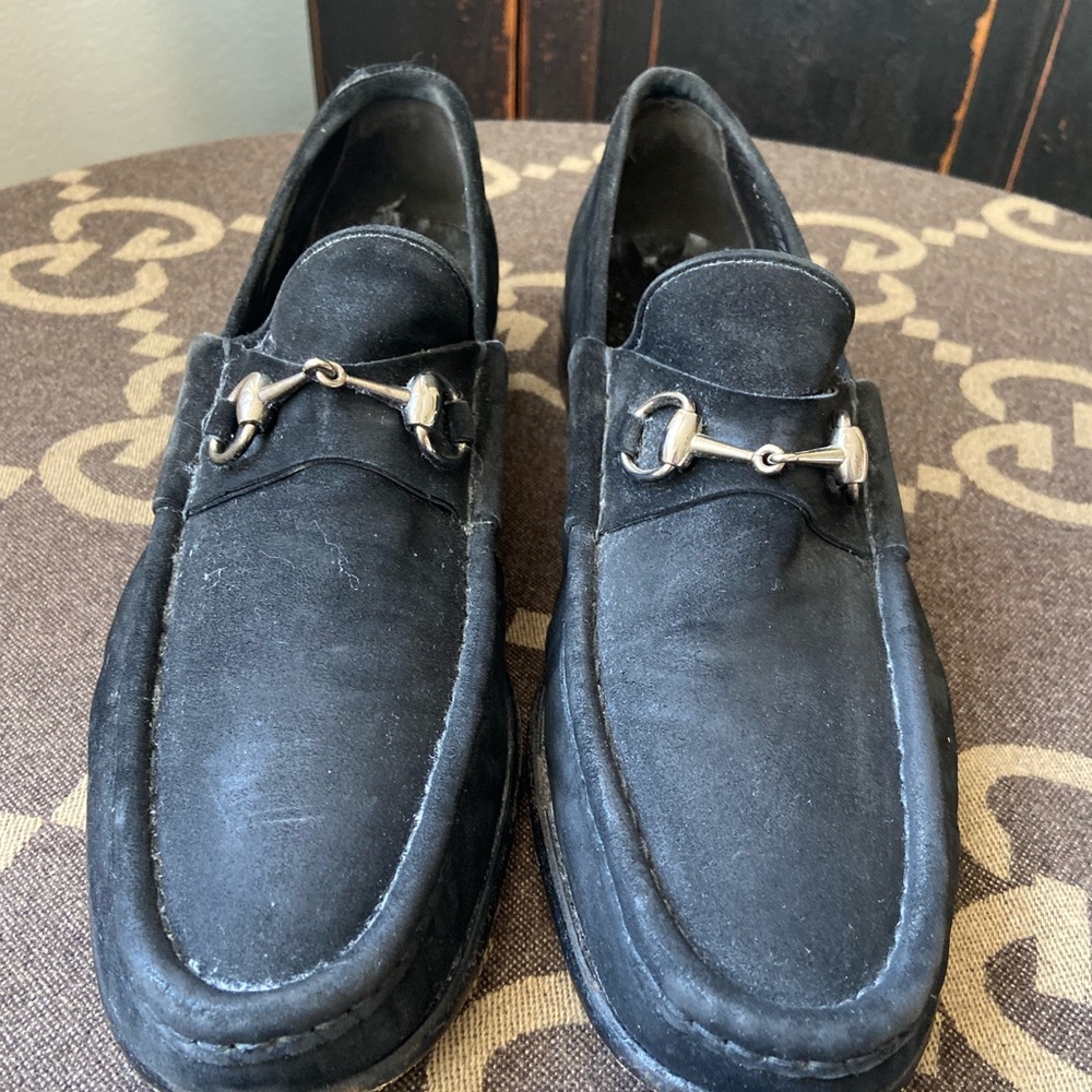 Men’s suede Gucci loafers